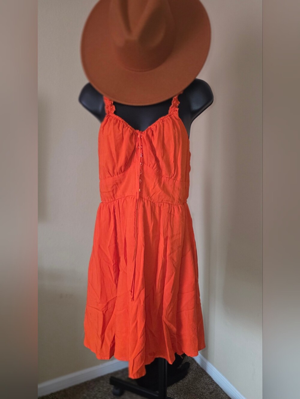 Bounce Midi Orange Sundress 🍊